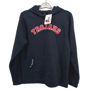 District Hoodie Youth Large Navy Blue Trojans St Timothy V.I.T. Fleece Pullover